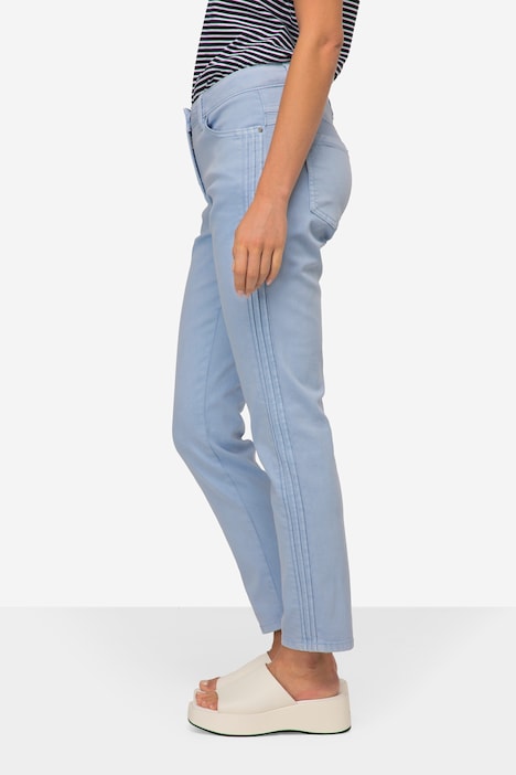 Jeans Tina, gerade Passform, seitliche Zierfalten, 5-Pocket
