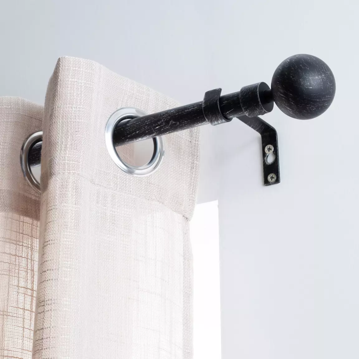Kit de tringle extensible (L120 - L210 cm / D19 mm) Basic Noir et argent