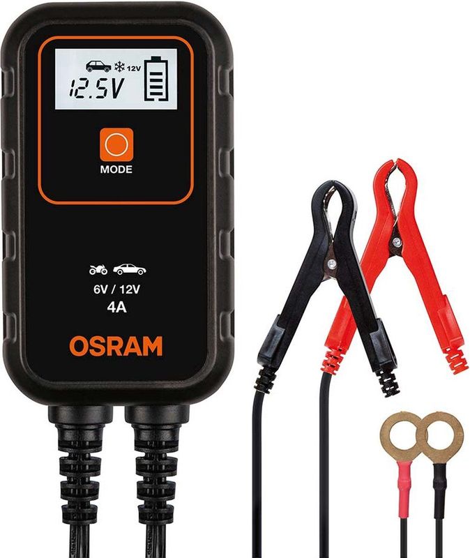 Osram - Acculader - 6/12 Volt - 4 Ampère - Automatische Onderhoudsmodus