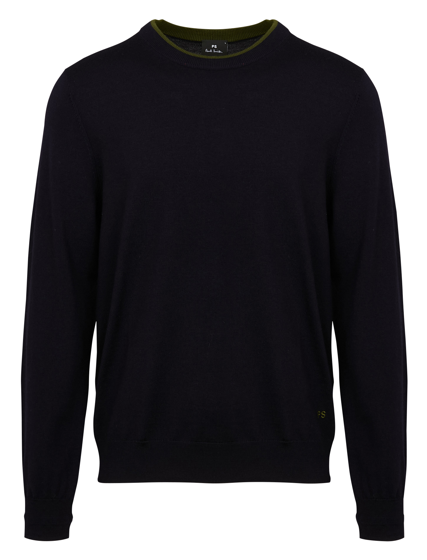 Pull regular col rond en laine| Bleu