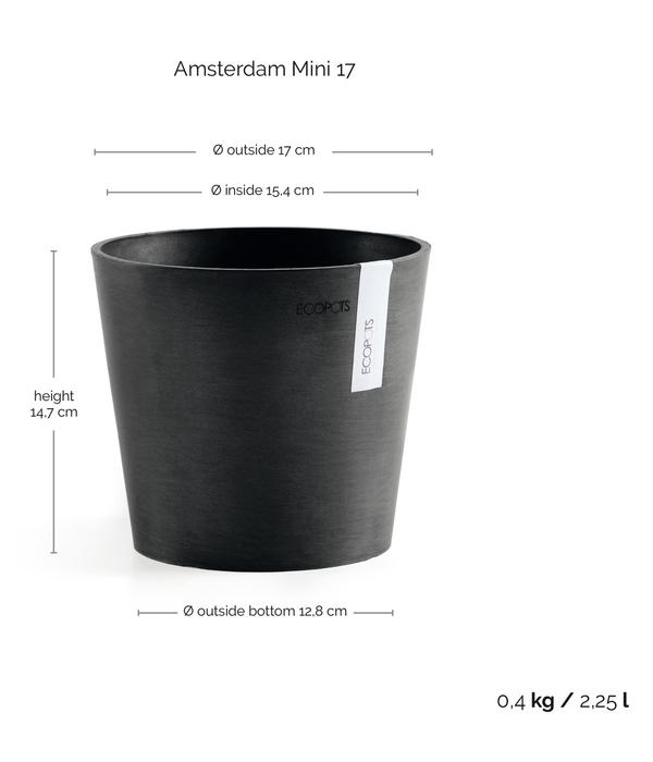 Ecopots Kunststoff-Topf Amsterdam Mini, rund,