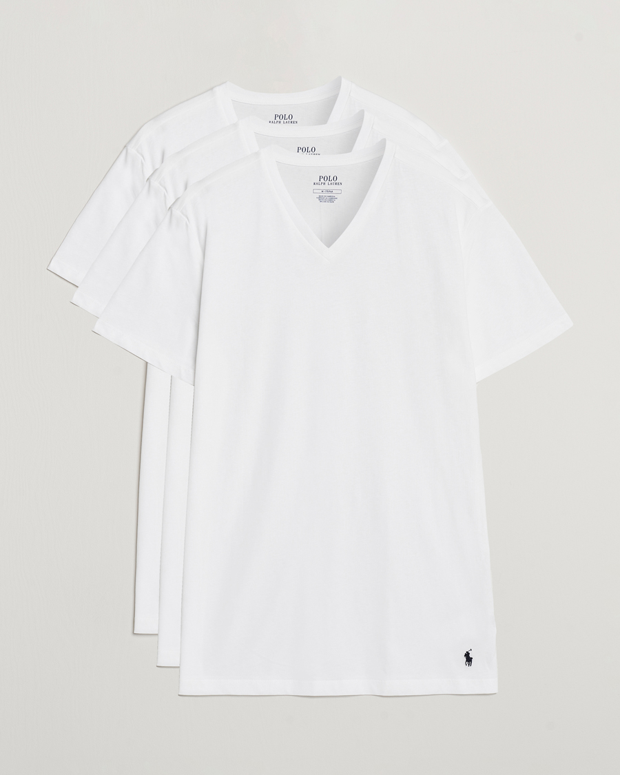 Polo Ralph Lauren 3-Pack V Neck T-Shirt White