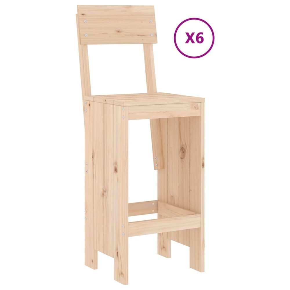 Ensemble de bar de jardin 7 pcs bois de pin massif