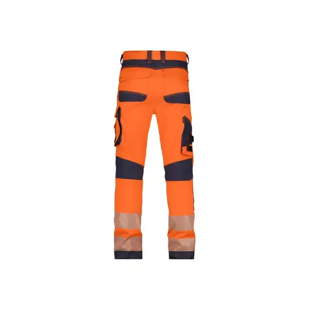 201063 DASSY ® ARUBA strækbare arbejdsbukser med høj synlighed med knælommer orange og blå