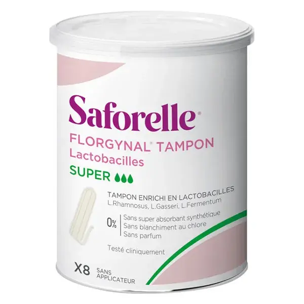 Saforelle Florgynal Probiotic Super Tampon Protections 8 unidades