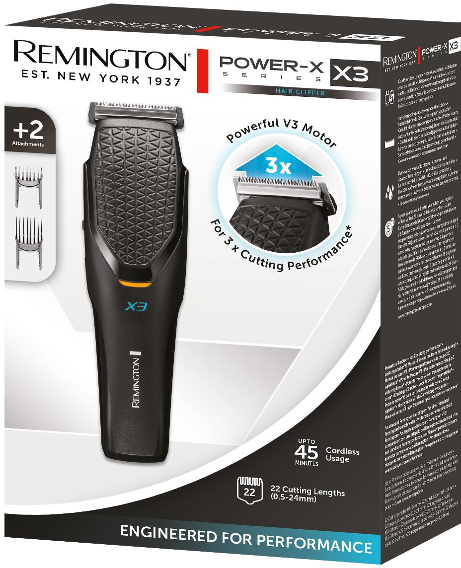 Remington Haarschneider »Power-X Series HC3000« 2 Aufsätze mit Längeneinstellrad, abnehm- und abwaschbare Klingen
