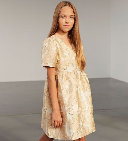 Sofie Schnoor Mädchen Kleid - Creme m. Gold