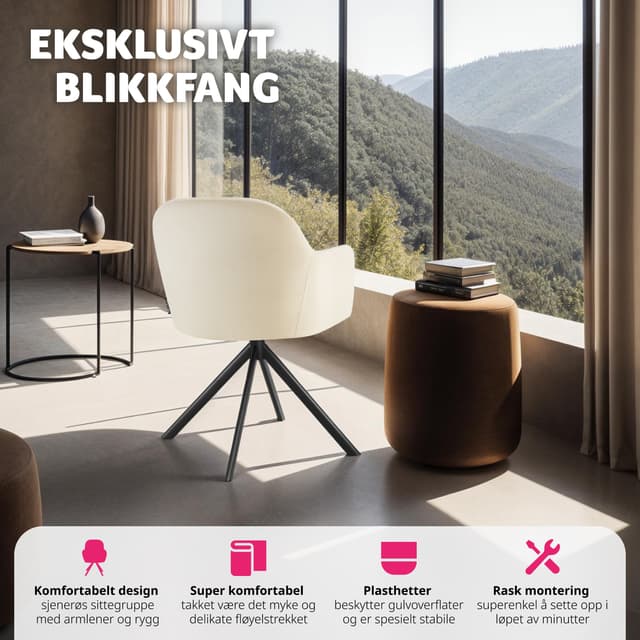 Stol Lona, velour med polstring