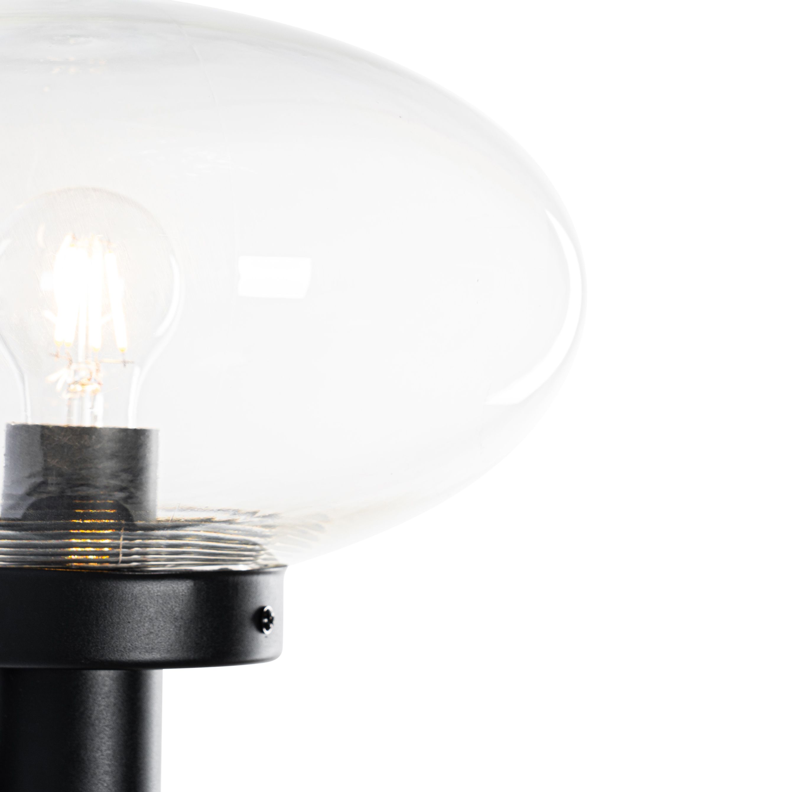 Moderne buiten wandlamp zwart met glas - Elly