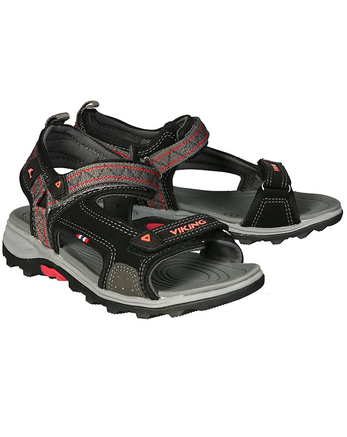 Sandalen SANDOEY in anthrazit/rot