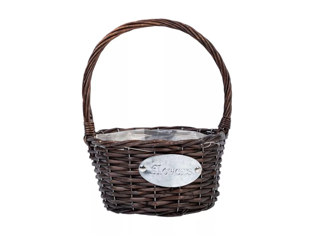 Panier en osier marron d23x29h