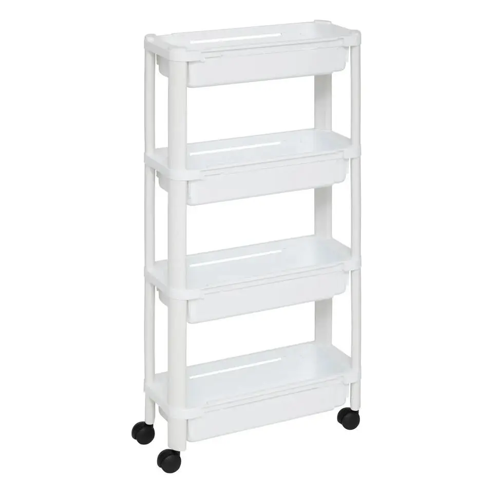 5Five Keuken/badkamer trolley 4 laags - 37 x 15 x 79 cm - wit
