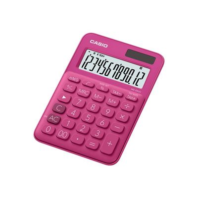 Calculatrice de bureau Casio MS-20UC - 12 chiffres - alimentation batterie et solaire - rouge