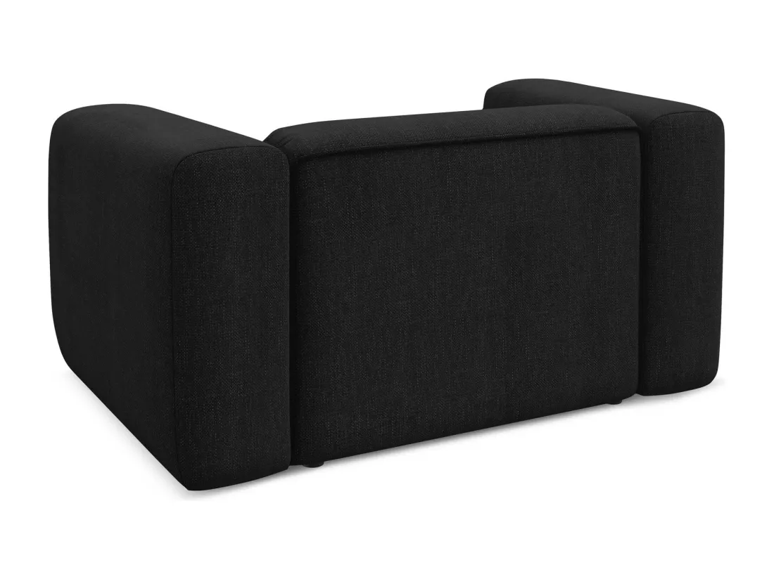 Fauteuil en tissu chenille - noir - EKAHI