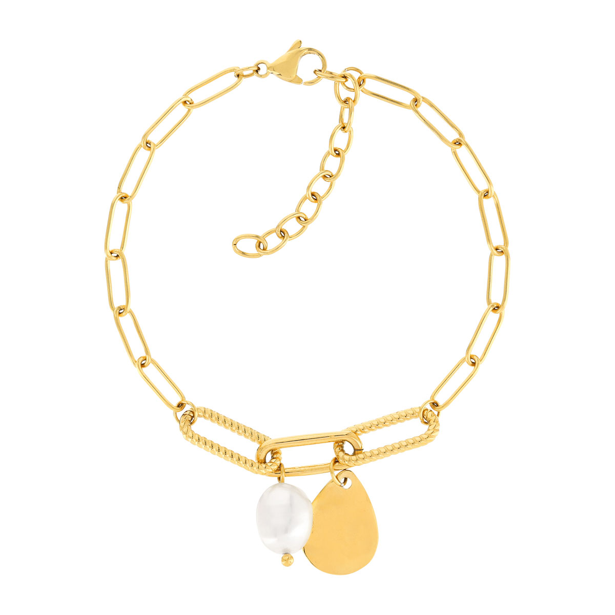 Bracelet acier jaune 21,5 cm