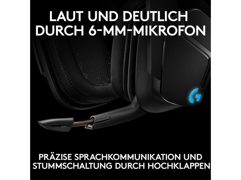 Logitech Headset G935 7.1 Surround Wireless Schwarz Kabelloses Gaming Headset mit 7.1 Surround Sound und RGB Beleuchtung