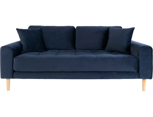 HOUSE NORDIC - Canapé tissu Lido 2,5 places velours bleu (180x93x76)