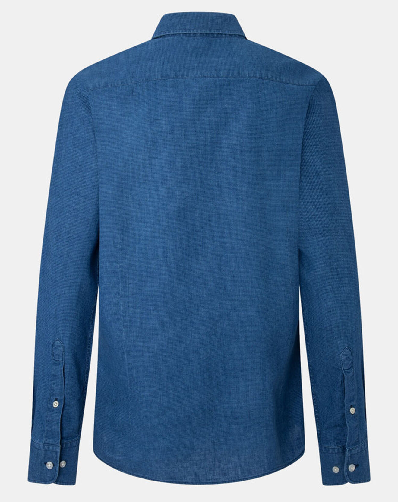 Hackett London Chemise en Lin & Coton Slim Fit Text micro imprimé bleu moyen