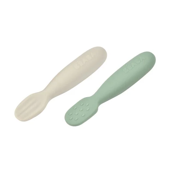 Lot de 2 Pré Cuillères Silicone   Vert        de               Béaba
