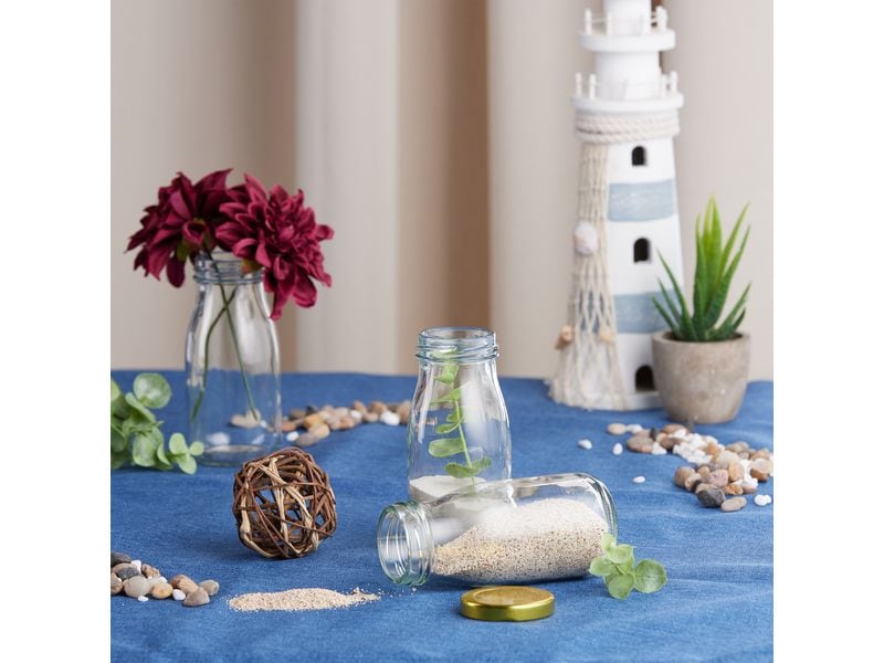 relaxdays Einmachflasche 150 ml, 24 Stück Transparente Smoothieflaschen mit luftdichtem Schraubdeckel