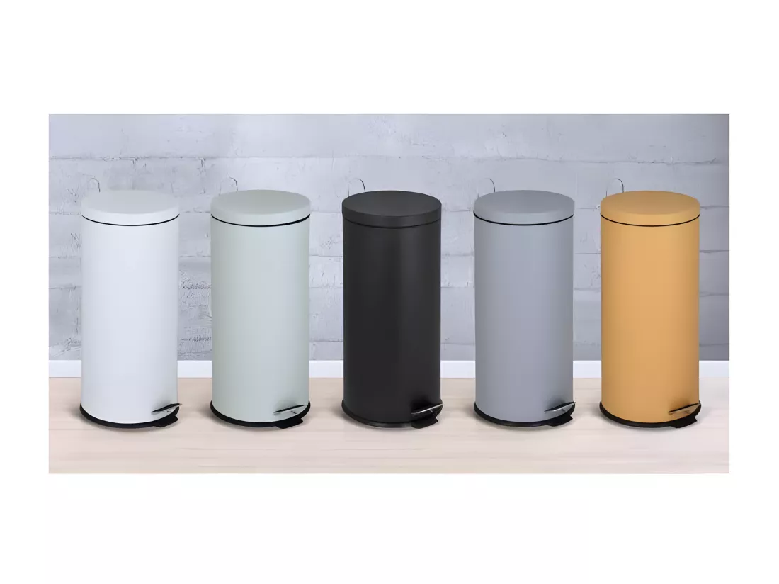 Poubelle de cuisine à pédale URBAN Gris Acier inoxydable 30 L