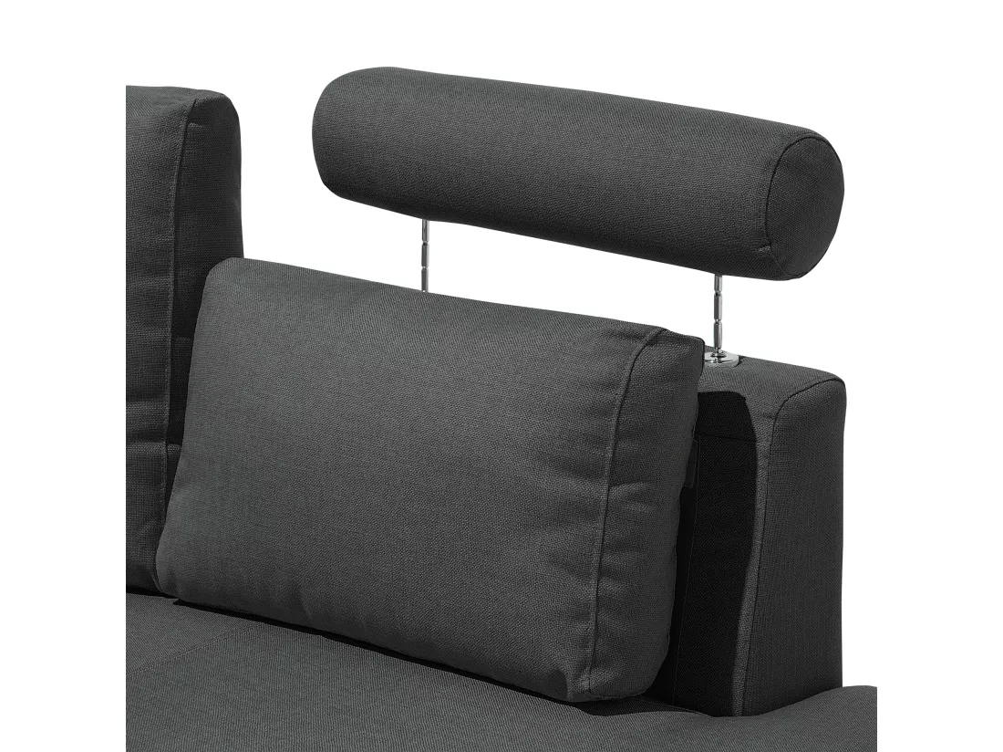 Canapé circulaire modulable en tissu gris foncé 8 places ROTUNDE