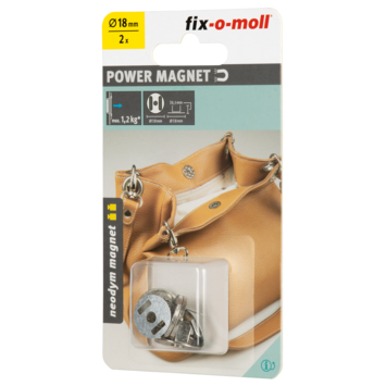 Magneet sluiting Neodymium zilver 18mm 2 stuks
