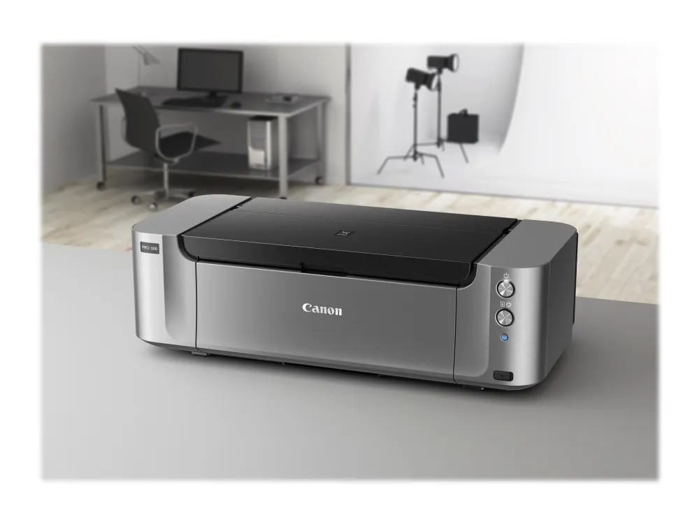 Canon PIXMA PRO-100S - Printer - farve - blækprinter - A3 Plus, 360 x 430 mm op til 1.5 min./side (farve) - kapacitet: 150 ark - LAN, Wi-Fi(n), USB 2.0