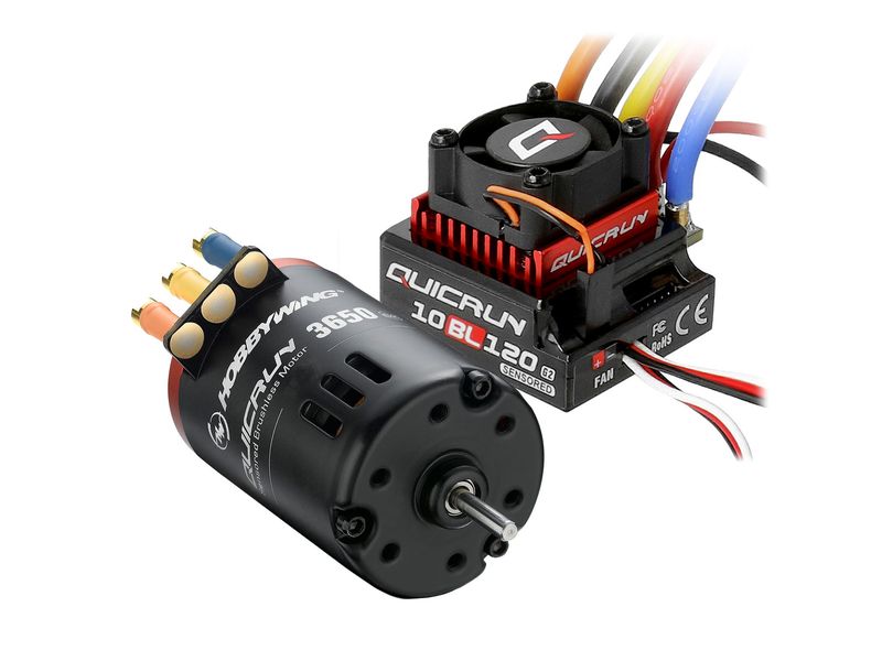 Hobbywing Brushless-Antriebsset 10BL120 G2 Combo 3650SD 13. Brushless Sensored Motor und ESC für RC-Fahrzeuge im Massstab 1:10