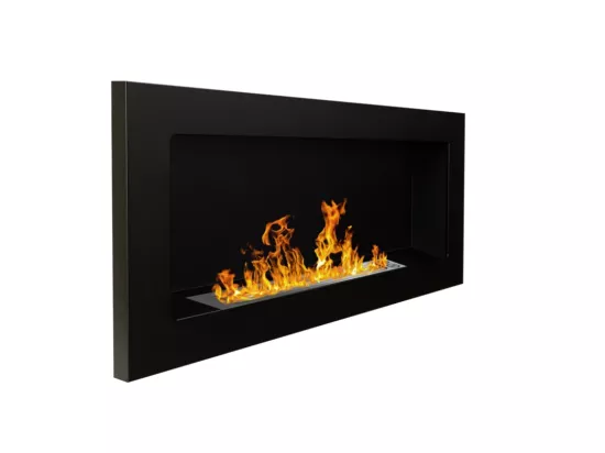Cheminée bioéthanol murale ou encastrable Lucca Black L 90 x P 12 x H 40
