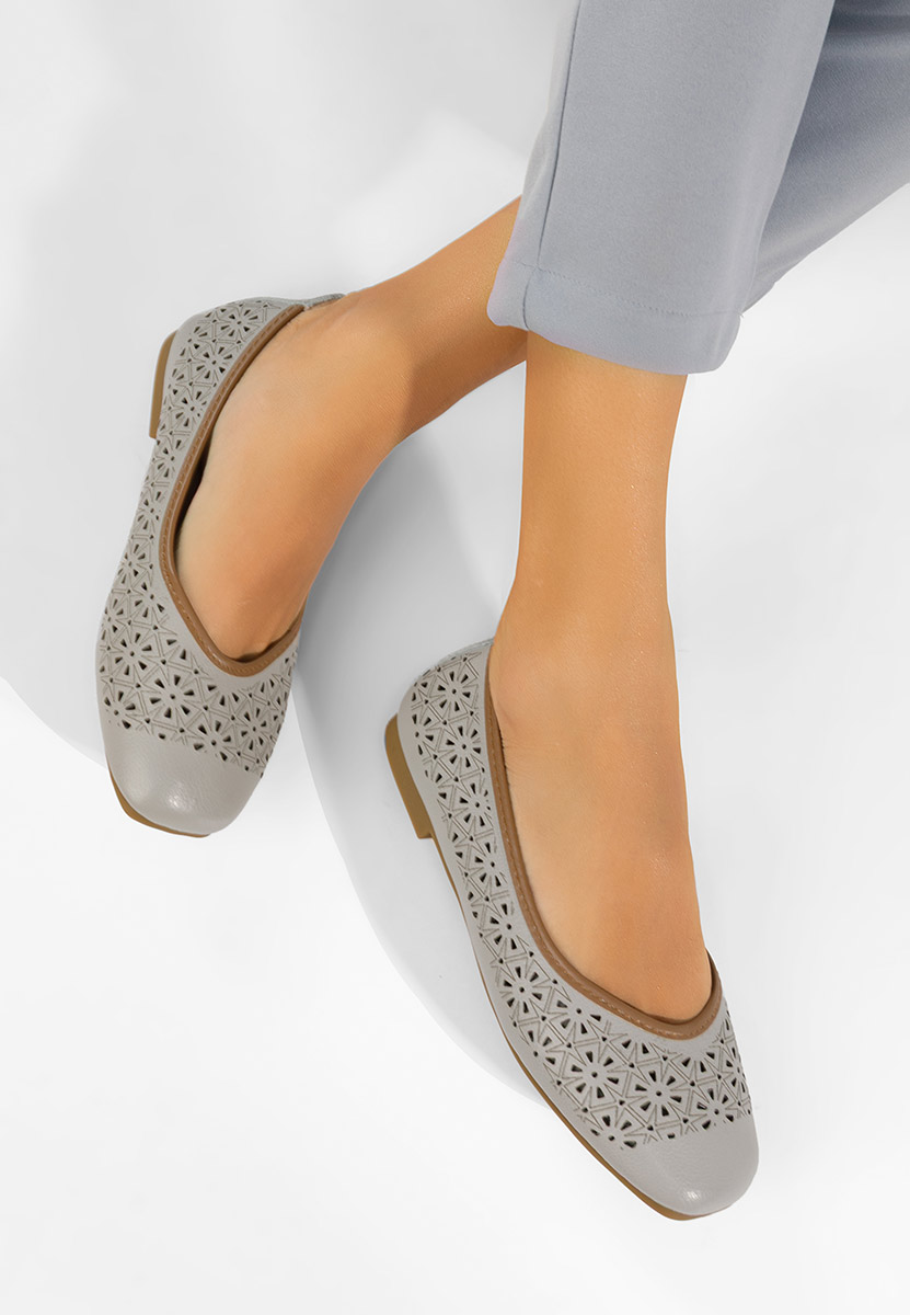 Ballerines en cuir gris Verioma