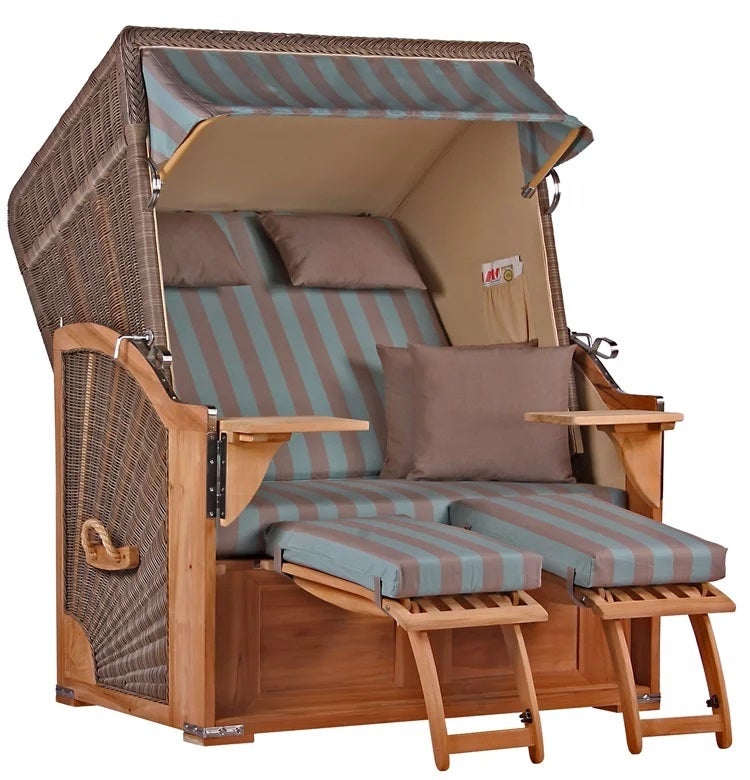 Strandstoel Nordstrand Teak PE grijs Design 520