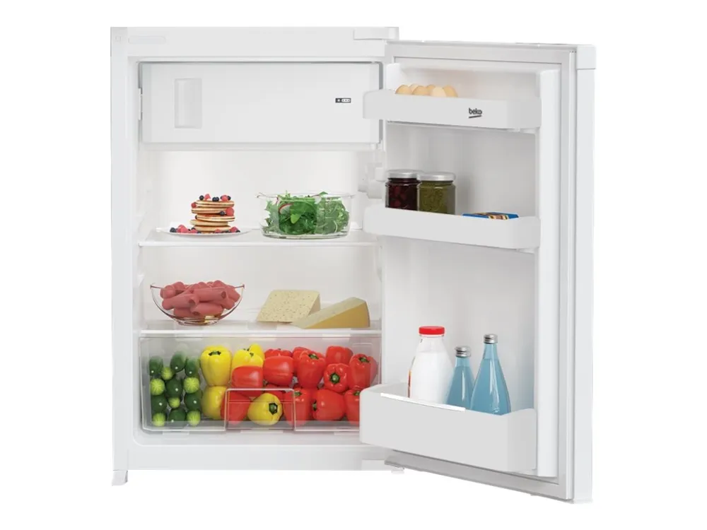 Beko B1754FN - Køleskab med fryseenhed - til indbygning - bredde: 54.5 cm - dybde: 54.5 cm - højde: 86.6 cm - 110 liter - Klasse E - hvid