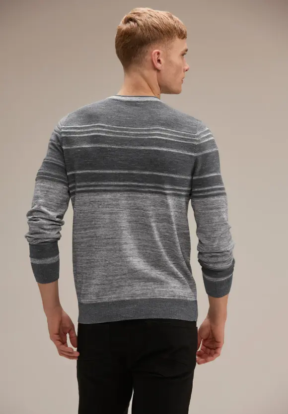 Zweifarbiger Strickpullover - stone grey melange