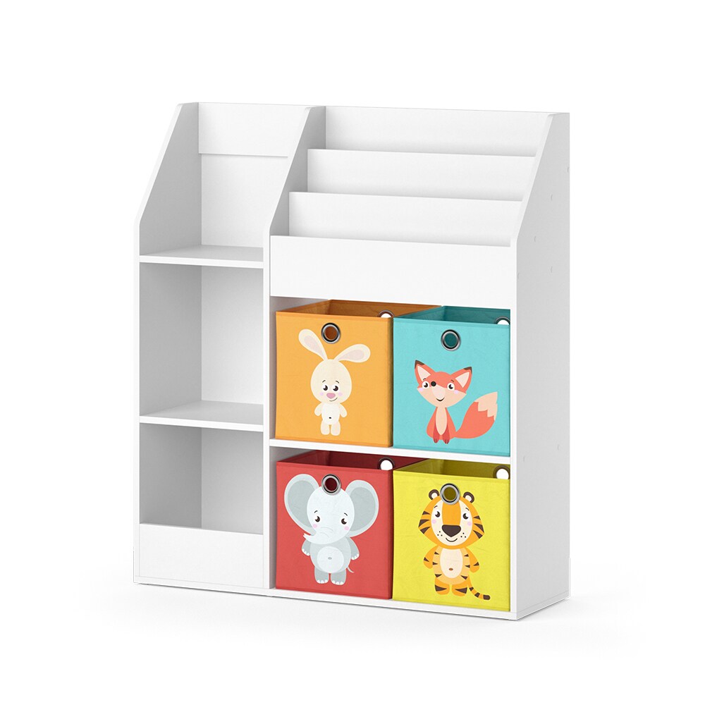Vicco Kinderregal Bücherregal Wandregal Luigi Weiß 100x114 cm modern Faltbox Kinderzimmer Regal Spielzeugregal Dekoregal Standregal Aufbewahrungsregal Würfelregal Ablage Fach freistehend