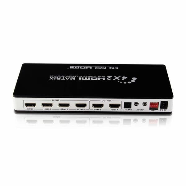 INF Matrisebryter HDMI 4 x 2 UHD 4K2K 3D med EDID-funksjon