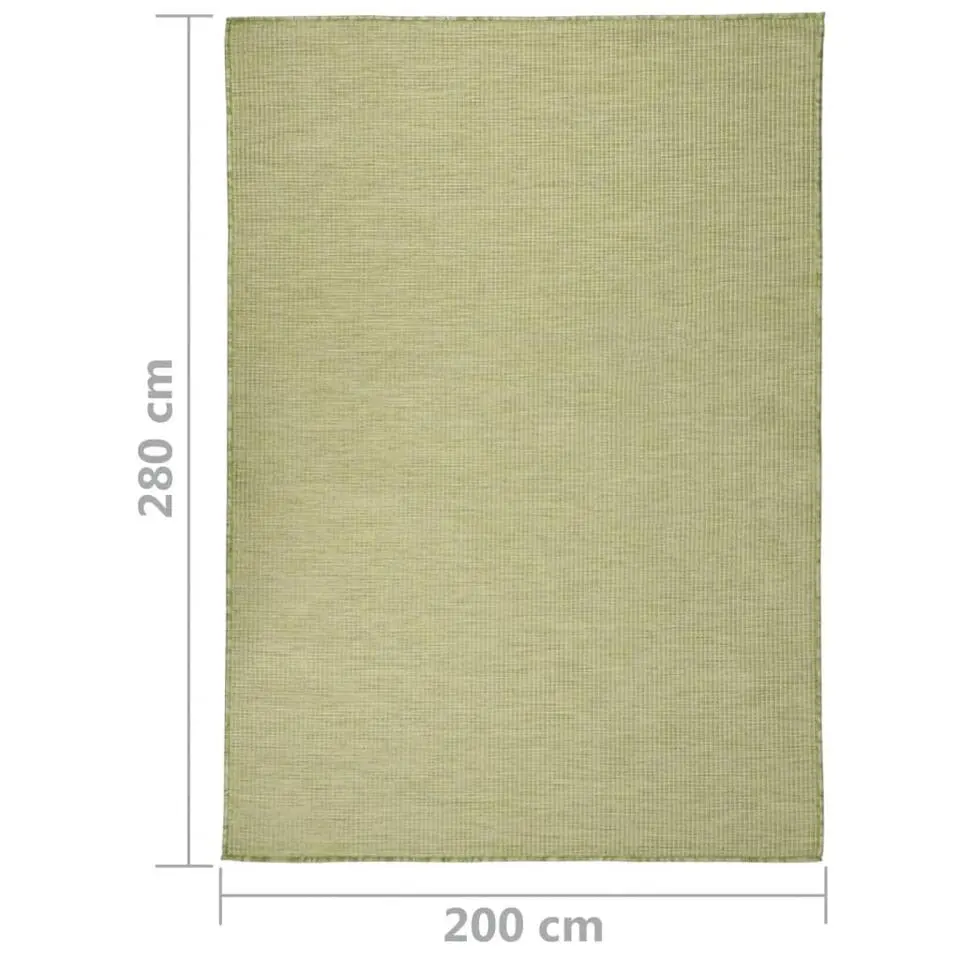 vidaXL - Buitenkleed - Groen - Kunststof - 200 x 280 cm