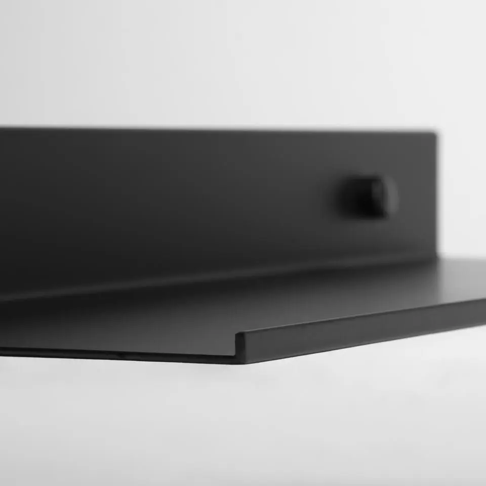 QUVIO Muur plank staal - Zwart