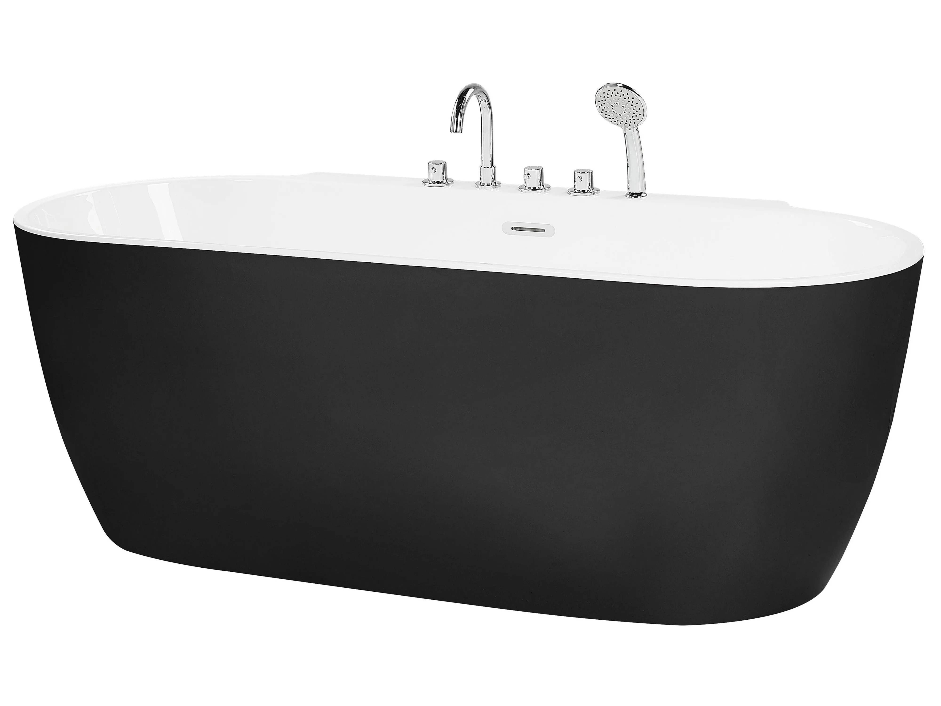 Vrijstaand bad ROTSO 170 x 80 cm Zwart/wit