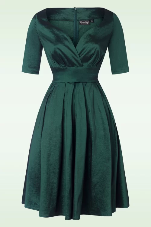 Vixen Tafetta swing jurk in smaragdgroen