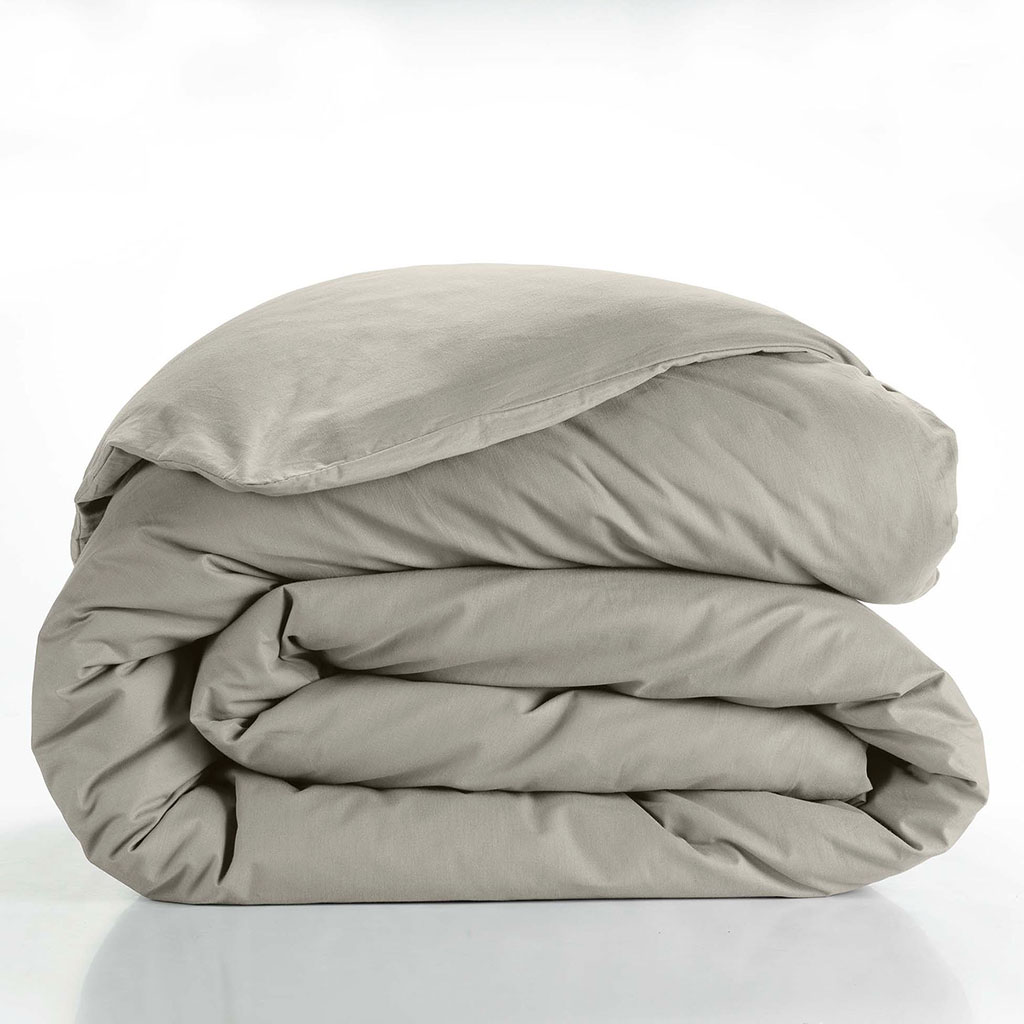 Housse de couette coton 57 fils beige 220x240cm