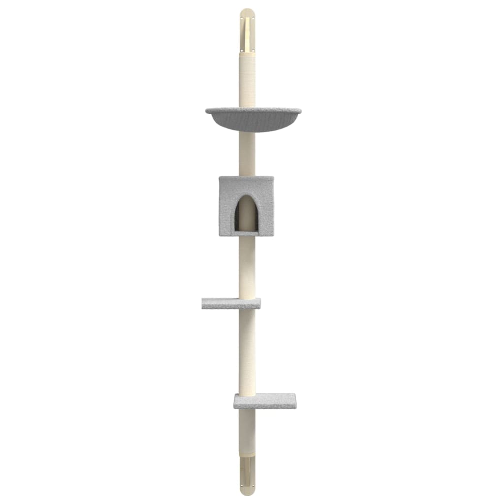 Arranhador de parede para gatos vidaXL, cinza claro, 187 cm