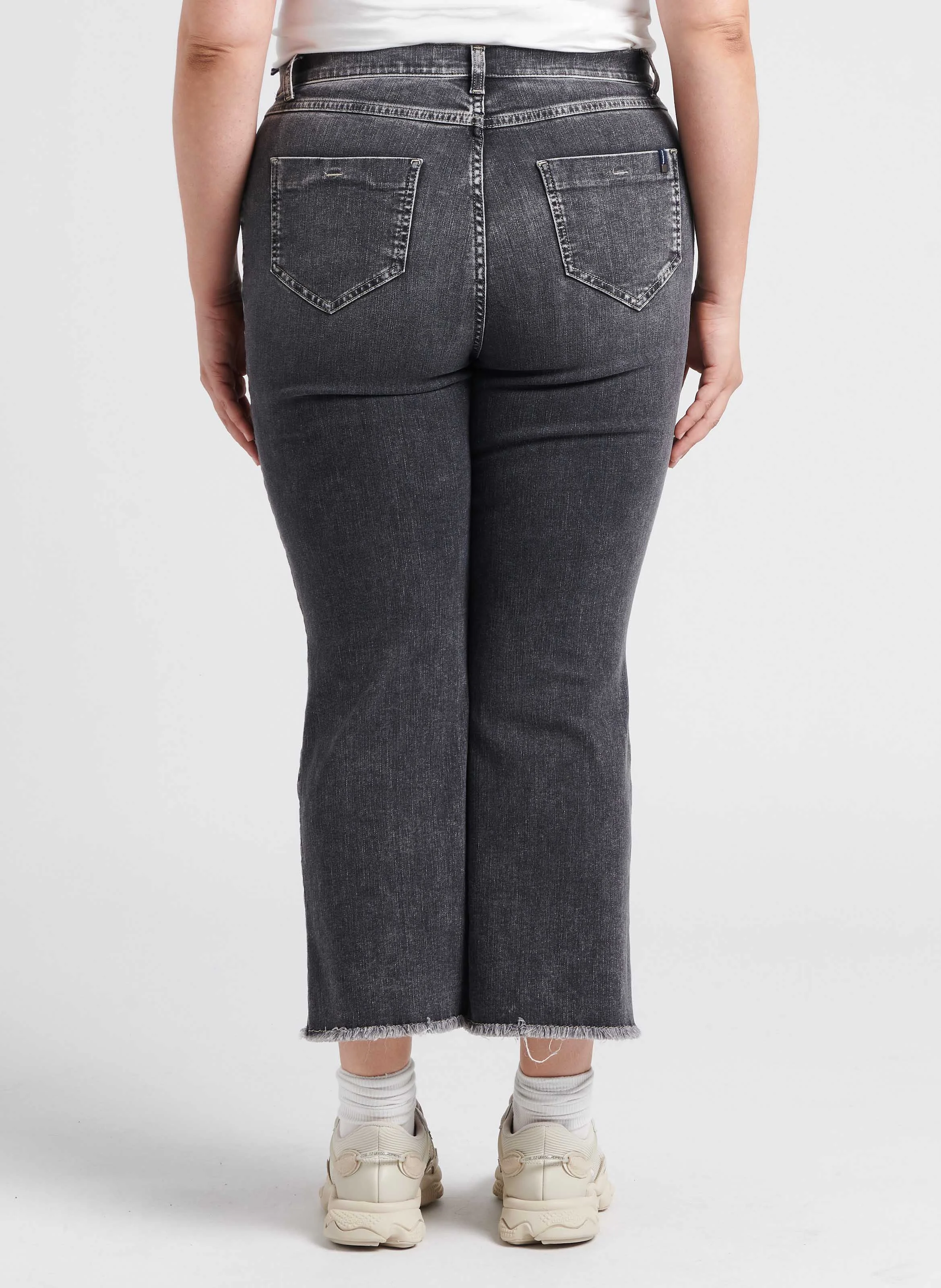 IGEA - Jean droit taille haute en coton mélangé| Noir