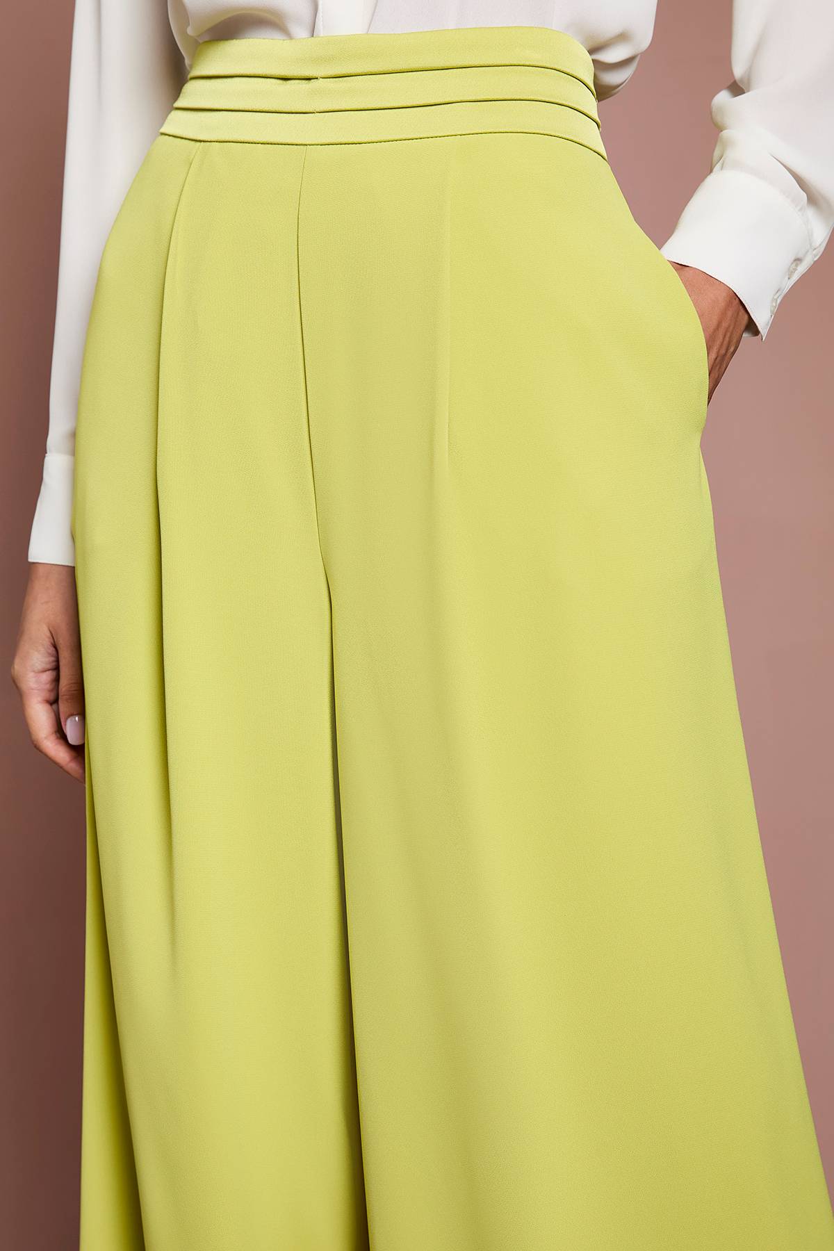 Coast Pantalon Large En Satin À Taille Plissée