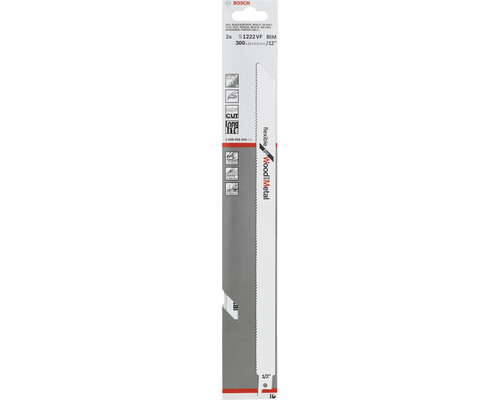 Reciprozaagblad Bosch S 1222 VF Flexibel voor Hout en Metaal, verpakking van 2