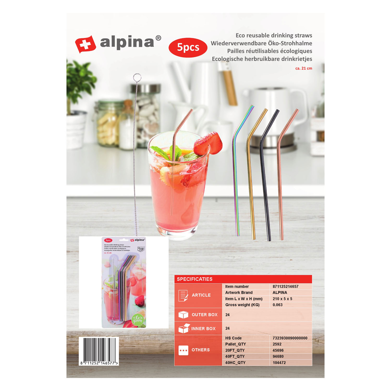 Alpina Eco Rietjes, 4st.