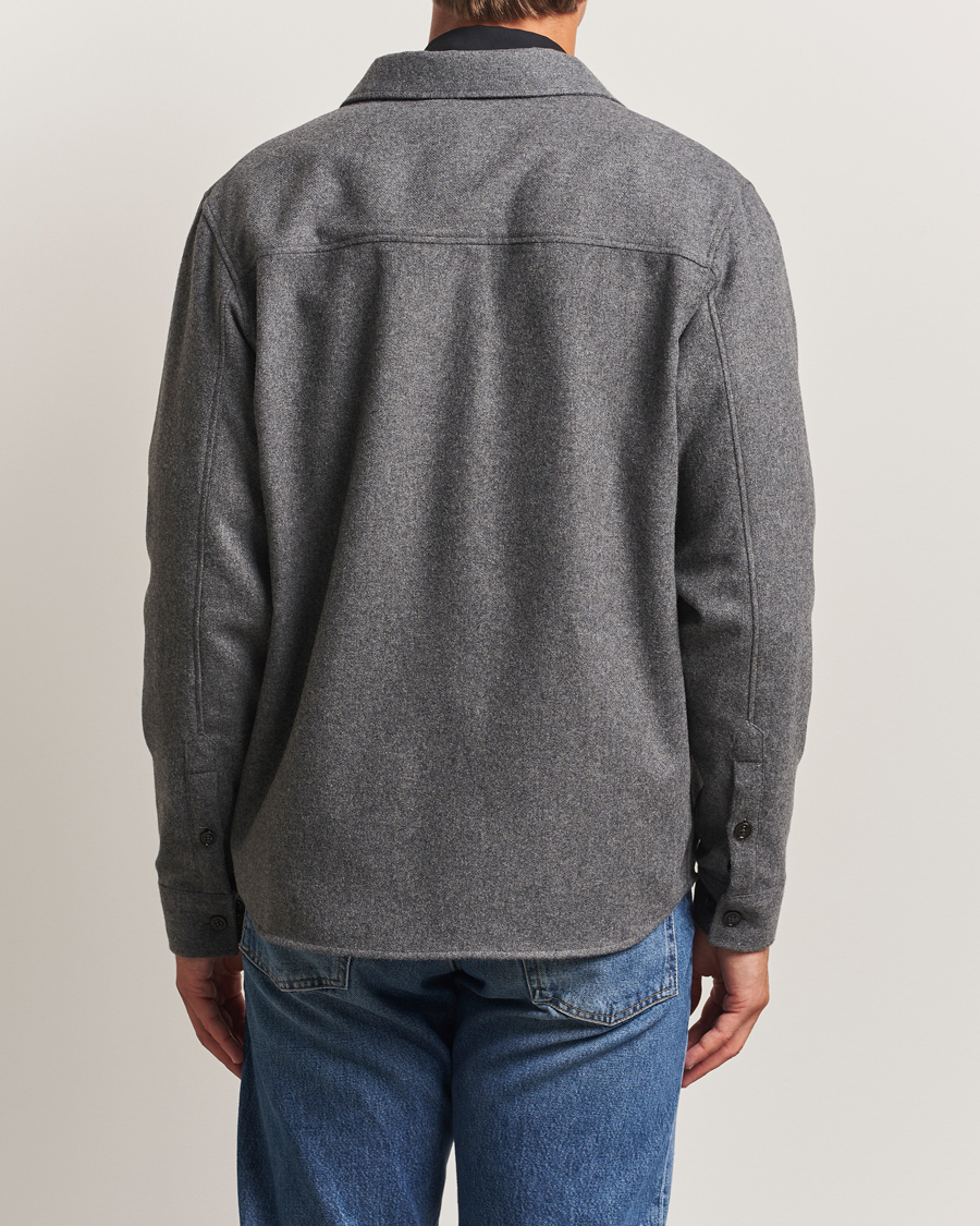 J.Lindeberg Flat Wool Overshirt Dark Grey Melange