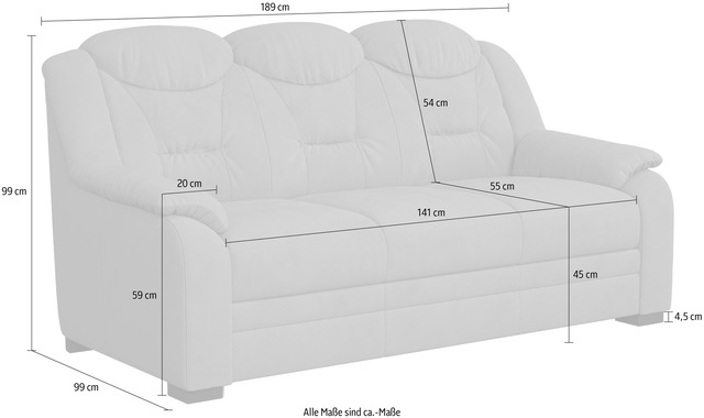 COTTA 3-Sitzer »Marcus« Sofa mit hoher Rückenlehne