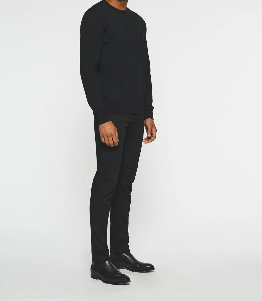 Pull col rond en laine noir BALDO