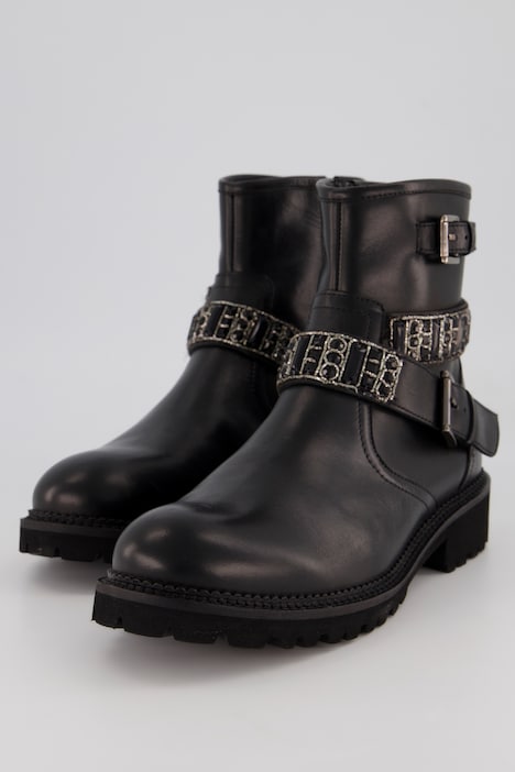 Leder-Boots, Biker-Look, Nieten, Nappaleder, Weite H